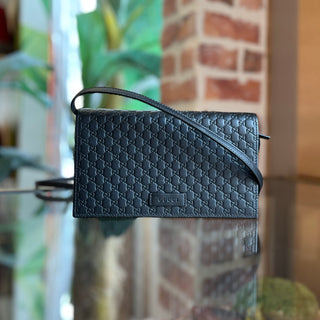 GUCCI Black Microguccissima Leather Crossbody