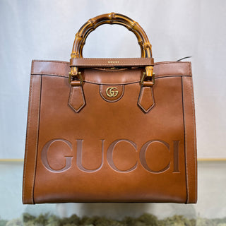 GUCCI Diana Medium Brown Leather