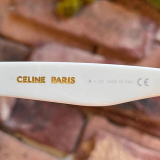 CELINE CL4055IS White Studded Acetate Square Sunnies