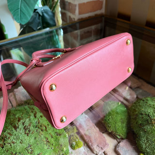 PRADA Promenade Pink Saffiano Lux Dome Top Handle