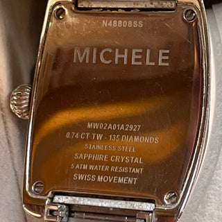 MICHELE Black Silver/Diamonds Stainless Steel Watch
