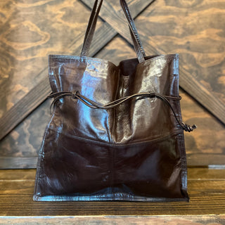 BOTTEGA VENETA Vintage Brown Leather Square Tote