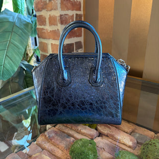 GIVENCHY Mini Antigona Blue Metallic Handbag