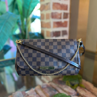 LOUIS VUITTON Favorite MM Damier Ebene Canvas Crossbody Bag