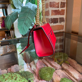 GUCCI Padlock Medium Red Guccissima Leather Shoulder Bag