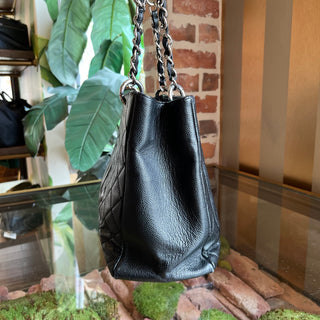 CHANEL GST Grand Shopper Black Caviar Leather Quilted Tote
