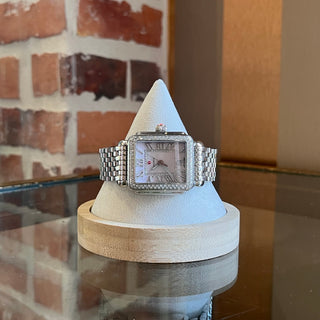 MICHELE White Silver Sapphire Crystal Stainless Steel Watch