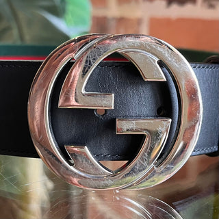 GUCCI Web Stripe Canvas Belt SZ 85/34