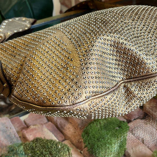 GUCCI Pelham Gold Leather Sudded Hobo Bag
