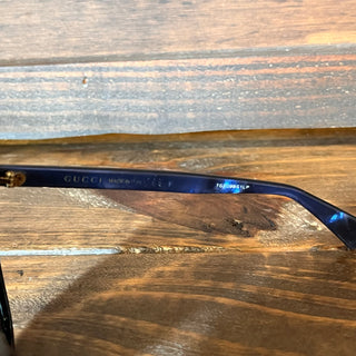 GUCCI GG0082S Blue Tortoise Acetate Square Sunglasses