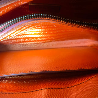 PRADA Promenade Orange Saffiano Lux Dome Top Handle
