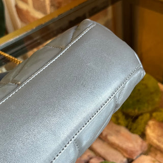 SAINT LAURENT Toy Gray Nappa Lambskin Puffer Shoulder Bag