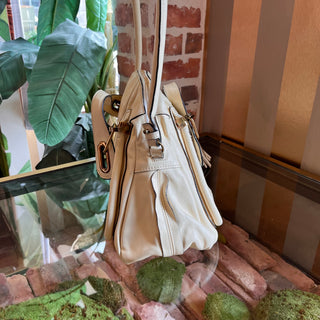 CHLOE Paraty Medium White Leather Top Handle Bag
