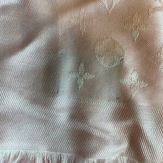 LOUIS VUITTON Shine Pink Silk Blend Monogram Shawl