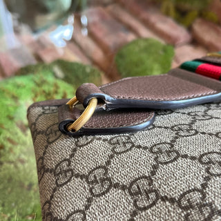 GUCCI Neo Vintage Medium GG Supreme Monogram Web Flap Crossbody