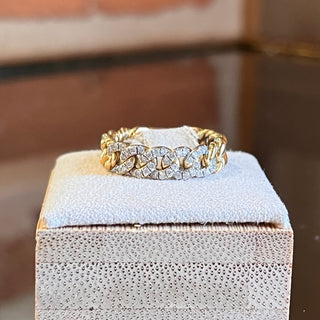 DAVID YIRMAN 18K Yellow Gold with Diamonds Belmont Curb Link Band