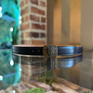 LOUIS VUITTON Utah Ecusson Dark Brown Leather Belt SZ 110/44