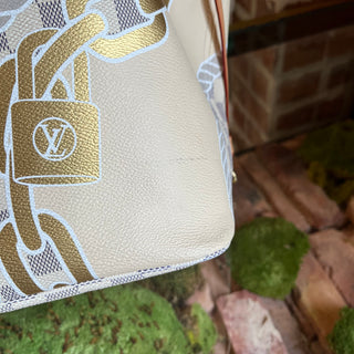 LOUIS VUITTON Neverfull MM Damier Azur Canvas Nautical Tote Bag