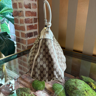 GUCCI White GG Canvas Medium Abbey Tote Bag