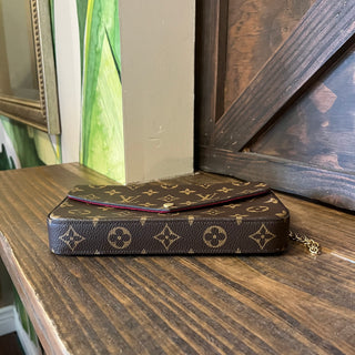 LOUIS VUITTON Felicie Pochette Brown Monogram Canvas Crossbody