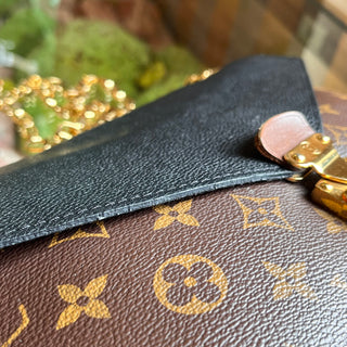 LOUIS VUITTON Pallas Chain Noir Monogram Canvas Leather Crossbody Bag