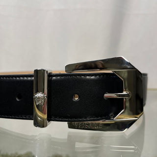 VERSACE Heritage Leather Black Belt 90/36