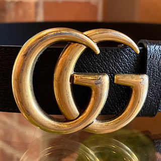 GUCCI GG Marmont Wide Black Leather Belt SZ 100/40