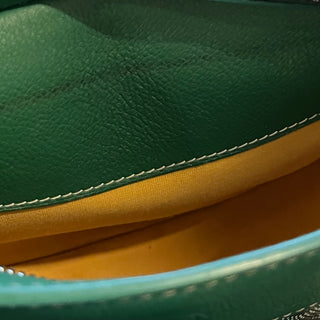 GOYARD Hirondelle Half Moon Green Goyardine Canvas Chevroches Calfskin Crossbody