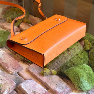 HERMES Hermesnap Orange Epsom Calfskin Shoulder Bag