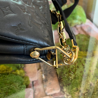 LOUIS VUITTON Coussin MM Black Monogram Embossed Leather Shoulder Bag