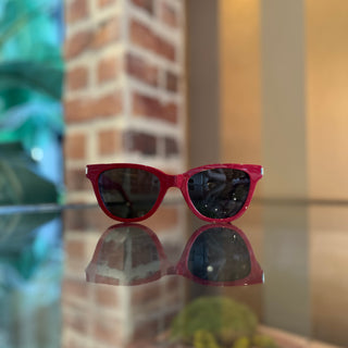 SAINT LAURENT SL51 003 Red Acetate Square Sunglasses