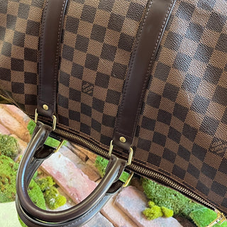 LOUIS VUITTON Keepall Bandoulière 45 Damier Ebene Canvas Weekend Bag