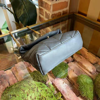 SAINT LAURENT Toy Gray Nappa Lambskin Puffer Shoulder Bag