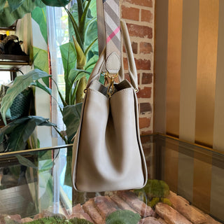 BURBERRY Medium Buckle Honey Trench Leather Tote Bag
