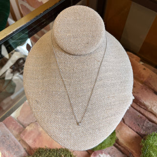 TIFFANY&CO Single Diamond Pendant Sterling Silver Necklace