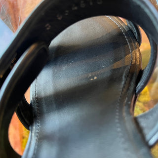 CHANEL Black Leather CC Turn Lock Block Heel Sandals SZ 39.5 (US 9.5)