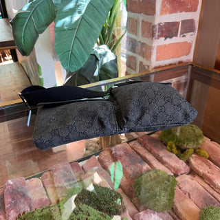 GUCCI Black Denim GG Monogram Belt Bag