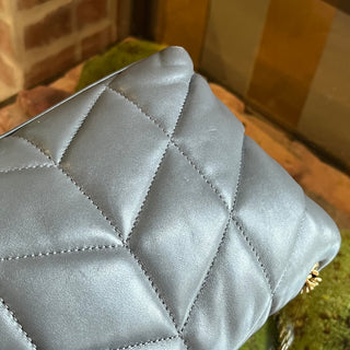 SAINT LAURENT Toy Gray Nappa Lambskin Puffer Shoulder Bag
