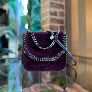 STELLA MCCARTNEY Falabellla Box Burggundy Velvet Crossbody