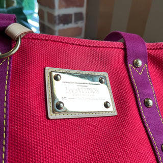LOUIS VUITTON Antigua Cabas MM Rouge Toile Canvas Tote Bag