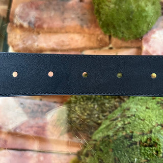GUCCI GG Marmont Wide Black Smooth Leather Belt SZ 90/36
