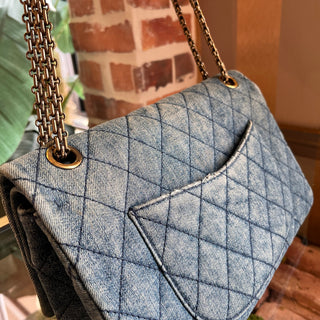 CHANEL 2.55 Reissue 226 Flap Blue Denim Shoulder Bag