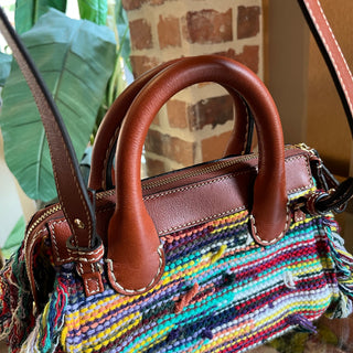 CHLOÉ Edith Day Multicolor Wool Tweed Fringe Satchel Bag