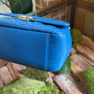 DIOR Medium Miss Dior Flap Blue Cannage Leather Shoulder Bag