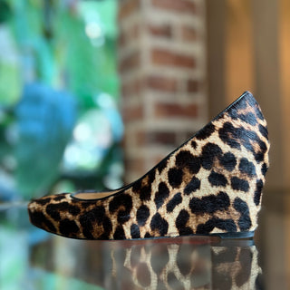 CHRISTIAN LOUBOUTIN Melissa Brown Pony Hair Leopard Print Wedges SZ36.5(6.5US)