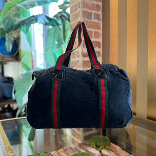 GUCCI Black Suede Duffle Bag