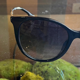 BURBERRY B4333-F Wide Black Acetate Cat Eye Sunglasses