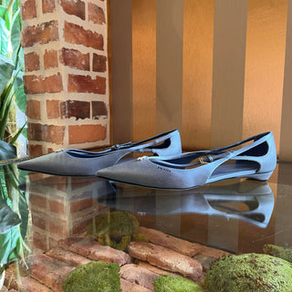 PRADA Blue Satin Crystal Ballet Flats SZ 41 (US 11)