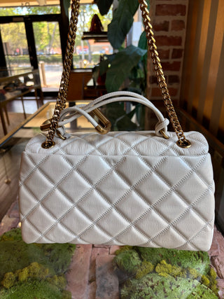MARC JACOBS Cream Quilted Dual Shoulder Bag