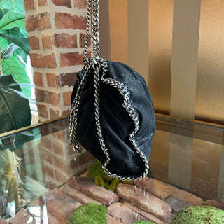 STELLA MCCARTNEY Falabella Black Vegan Grained Shaggy Deer Tote Bag